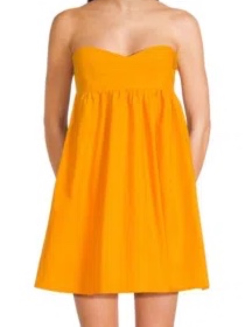 SUSANA MONACO Strapless Cotton Poplin Babydoll Minidress In Zinnia size S NWT
